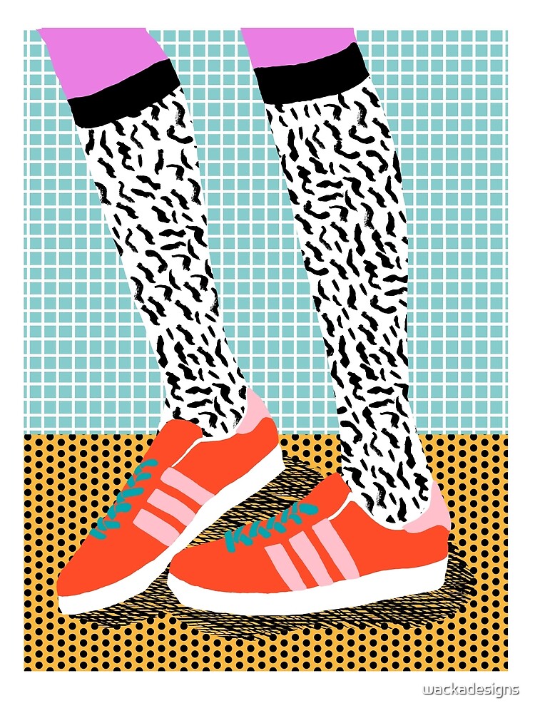 "Spiffy - shoes art print memphis design style modern colorful