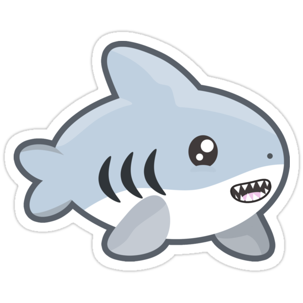 "Kawaii Shark" Stickers by NirPerel | Redbubble