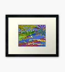 Gefahr am Weiher Framed Print