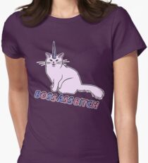 BOSS ASS CATICORN Women's Fitted T-Shirt