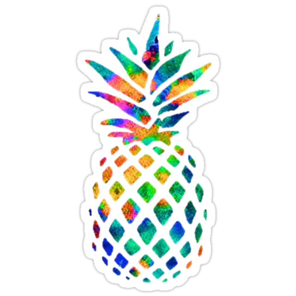 rainbow pineapple stickers by erinaugusta redbubble