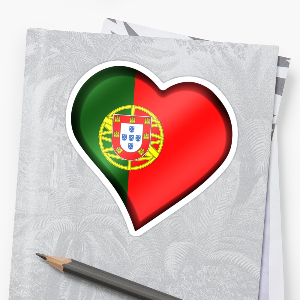 “Portuguese Flag - Portugal - Heart” Sticker by graphix | Redbubble