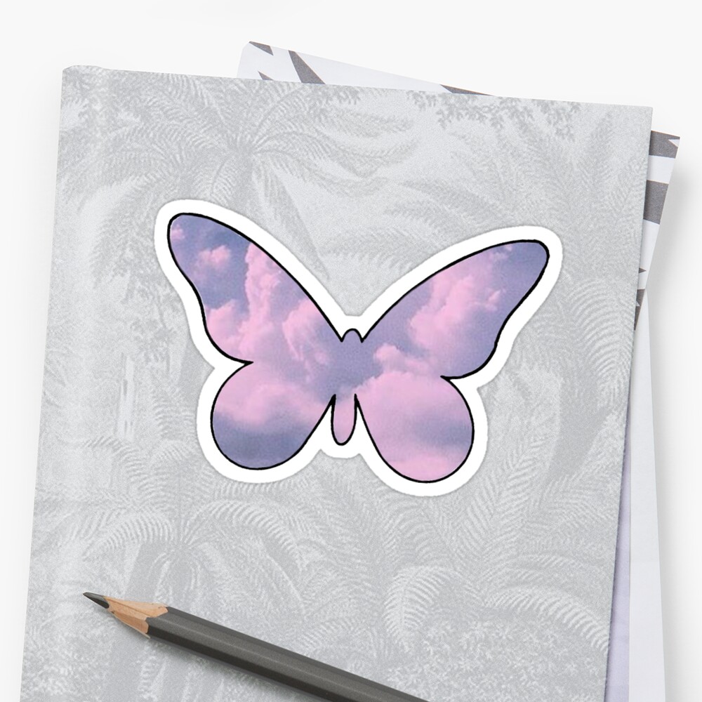 aesthetic cloud butterfly sticker by eg0229 redbubble