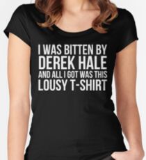 I was bitten by Derek Hale... - black text Women's Fitted Scoop T-Shirt