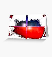 Red and Blue on White Greeting Card