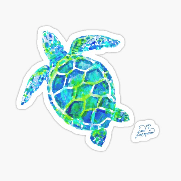 Sea Turtle no splots by Jan Marvin Sticker