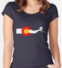 Ski Colorado Flag Women's Fitted Scoop T-Shirt