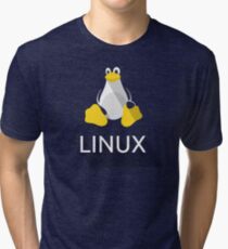 Tux the Penguin flatshaded Tri-blend T-Shirt