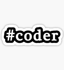 Coder - Hashtag - Black & White Sticker