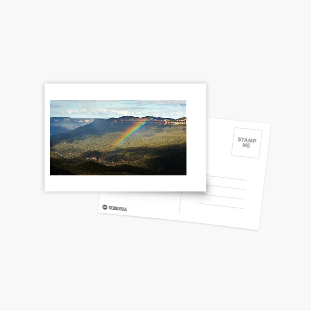 Rainbow over Mt Solitary Postcard