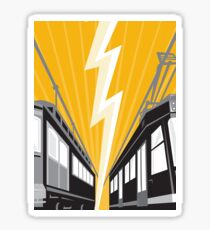 Vintage and Modern Streetcar Tram Train Sticker