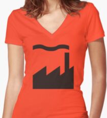 Factory Records Women's Fitted V-Neck T-Shirt