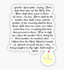 The Holy Hand Grenade of Antioch Sticker