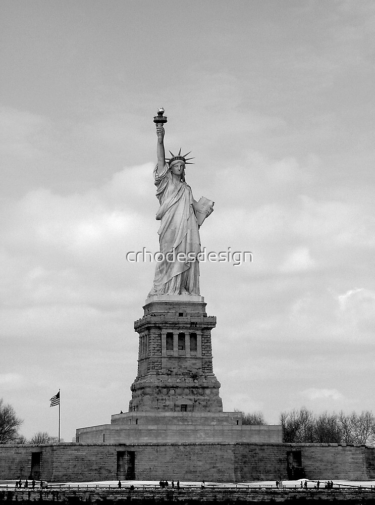 "Statue of Liberty, New York (Black and White)" by crhodesdesign
