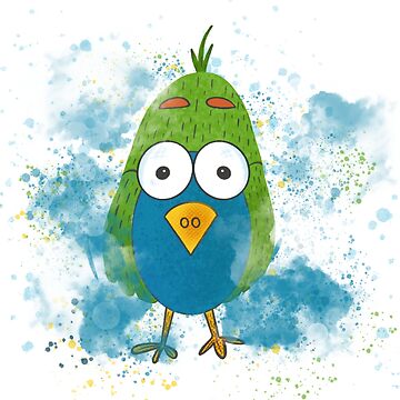 Artwork thumbnail, Colorful Cute Cartoon Bird is flying by vectormarketnet
