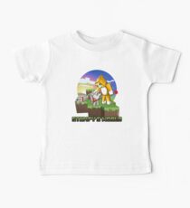Camiseta para bebés Gato y perros de Stampy al atardecer