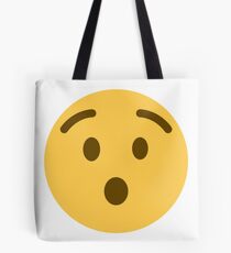 Hushed face emoji Tote Bag