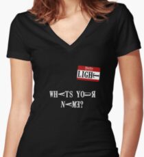 Death Note Name Tag Women's Fitted V-Neck T-Shirt