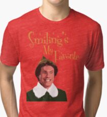 Buddy The Elf - Smiling's My Favorite Tri-blend T-Shirt