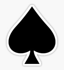 ACE, Ace of Spades, Black, Music, Motorbike, Hells Angels, Gang, Gamble, Cards, Black on White Sticker