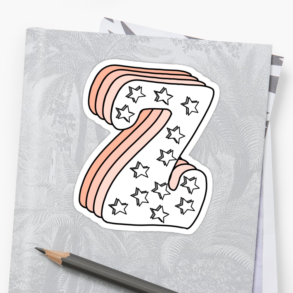 Pegatina Starry Retro Letter Z Min Scula De Allyyxoxo Redbubble