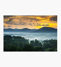 Asheville NC Blue Ridge Mountains Sunset - Welcome to Asheville Photographic Print
