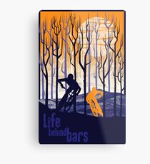 Retro-Mountainbike-Poster-Illustration Metalldruck