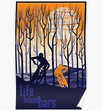 retro mountain bike poster illustration Poster
