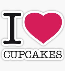 Pegatina I ♥ CUPCAKES