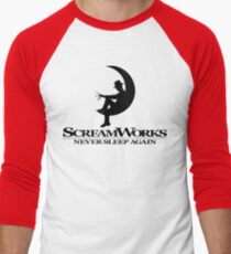 ScreamWorks (Black) Men's Baseball ¾ T-Shirt