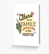 Ohana - Lilo and Stitch Quote Greeting Card