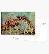 Riding The Famous Cyclone Roller Coaster Postcards