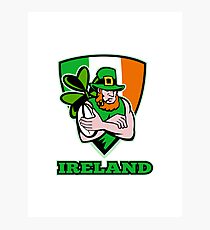 Irish leprechaun rugby player Photographic Print