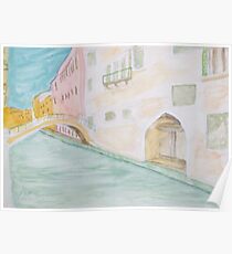 Street Canal Bridge. Poster