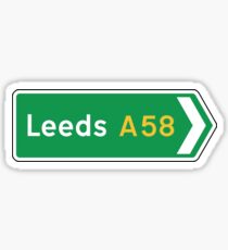 Leeds, Road Sign, UK Sticker
