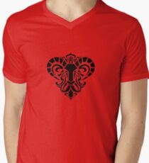 Zodiac Sign Aries Black Men's V-Neck T-Shirt