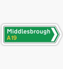 Middlesbrough, Road Sign, UK Sticker