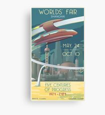Futuristic Earth Travel Poster Canvas Print