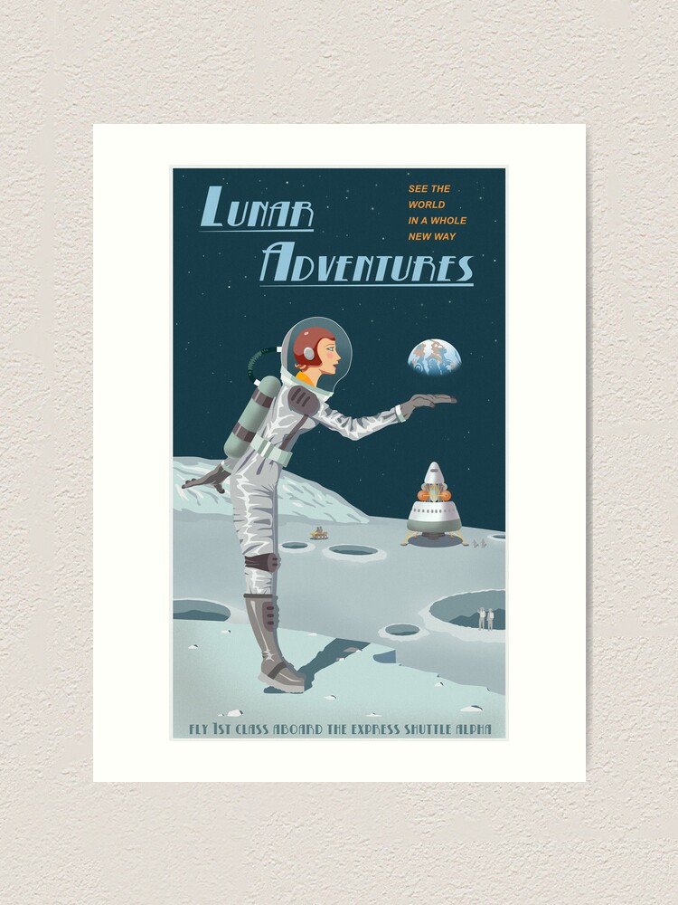 Alternate view of Moon Travel Poster Art Print