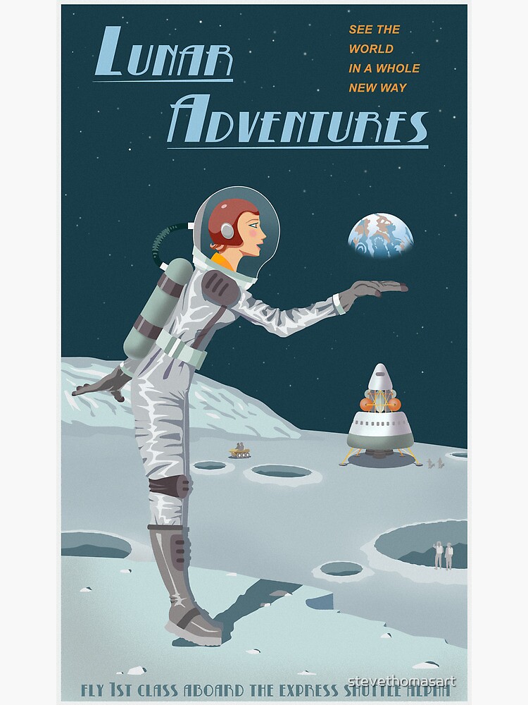 Moon Travel Poster by stevethomasart