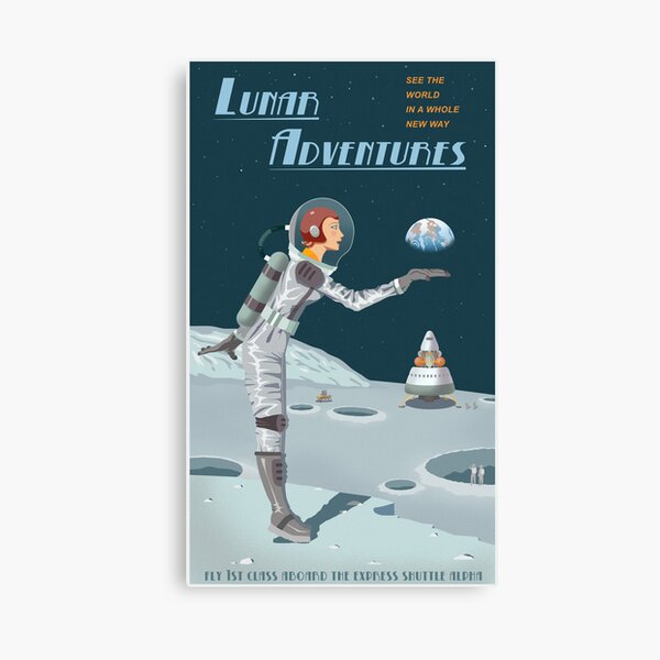 Moon Travel Poster Canvas Print