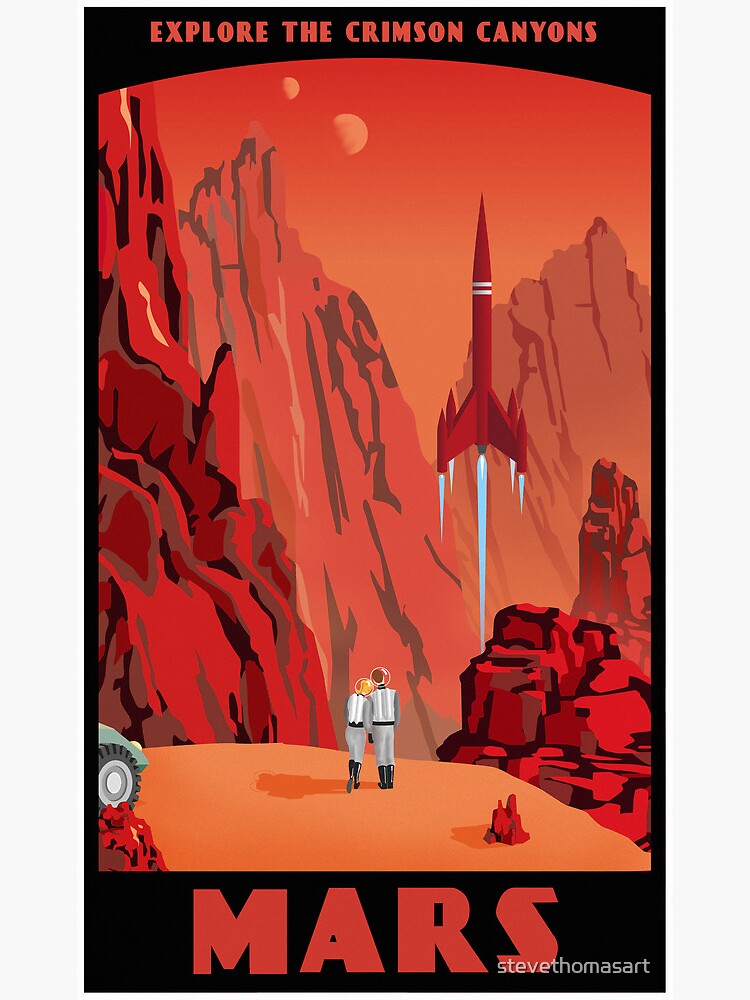 Mars Travel Poster by stevethomasart