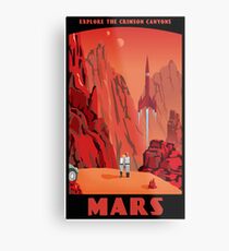 Mars Travel Poster Metal Print