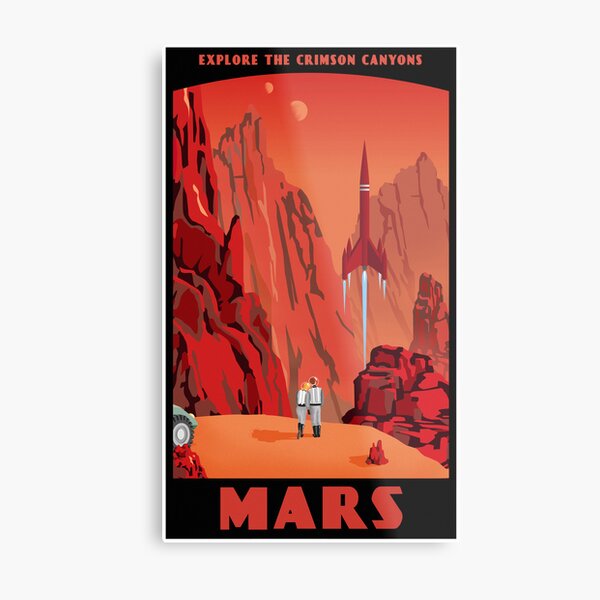 Mars Travel Poster Metal Print