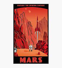 Mars Travel Poster Photographic Print