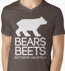 Bears. Beets. Battlestar Galactica. Men's V-Neck T-Shirt