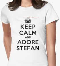 Keep Calm and Adore Stefan From Vampire Diaries LS Women's Fitted T-Shirt