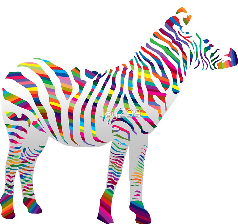 "Rainbow zebra" Stickers by JayZ99 | Redbubble