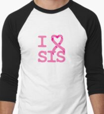 I Heart SIS - Breast Cancer Awareness Men's Baseball ¾ T-Shirt