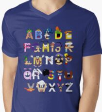 Breakfast Mascot Alphabet Men's V-Neck T-Shirt